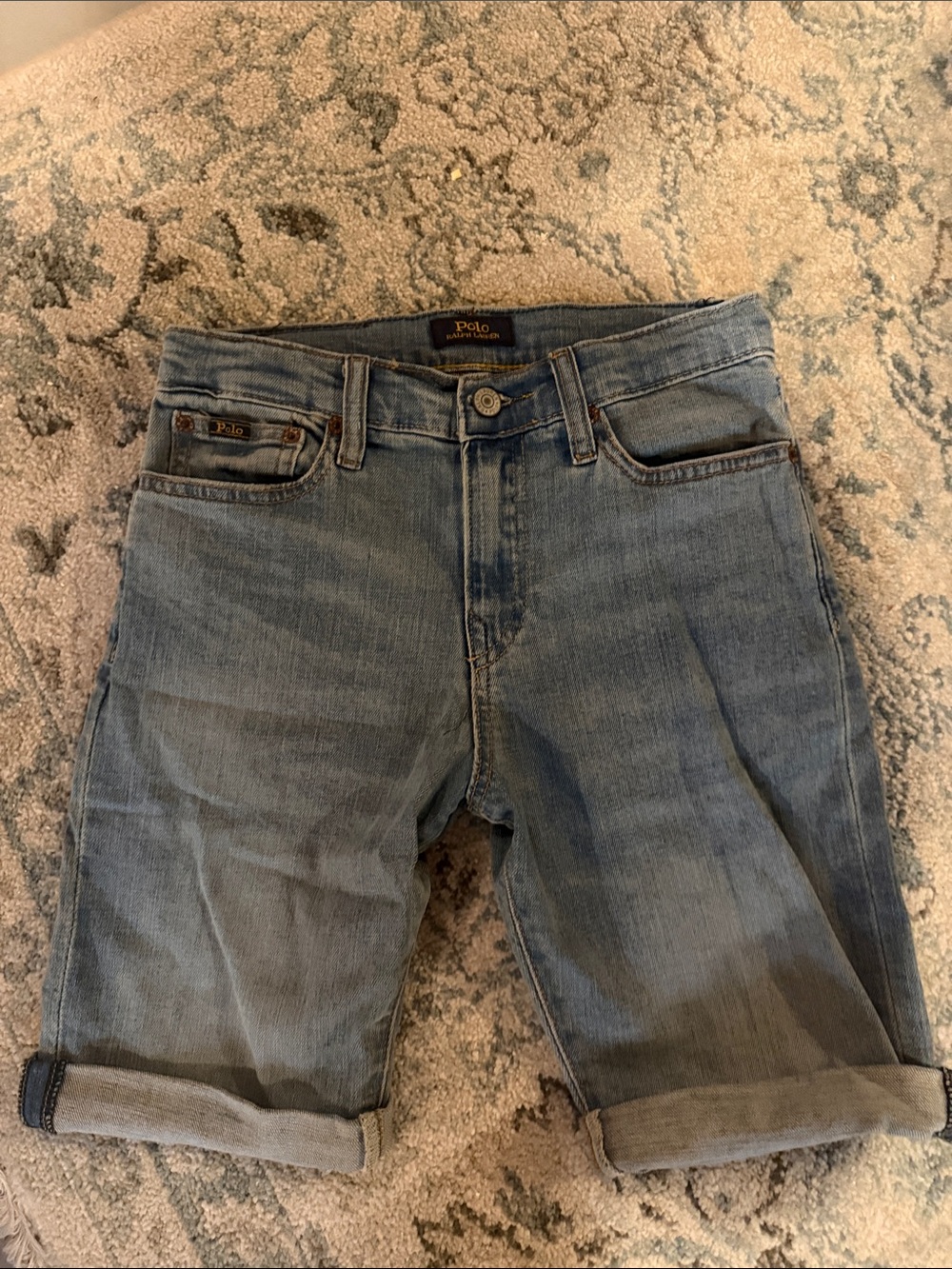 Polo by Ralph Lauren Men's Light Blue Denim Shorts - Rolled Cuff